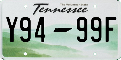 TN license plate Y9499F