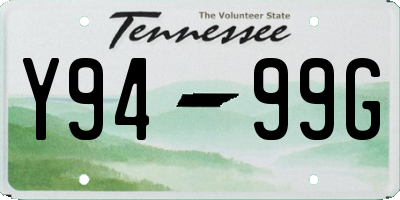 TN license plate Y9499G