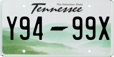 TN license plate Y9499X