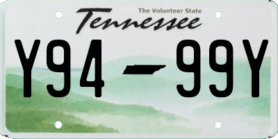 TN license plate Y9499Y