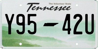 TN license plate Y9542U