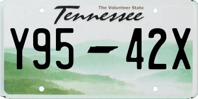 TN license plate Y9542X