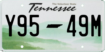 TN license plate Y9549M