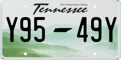 TN license plate Y9549Y