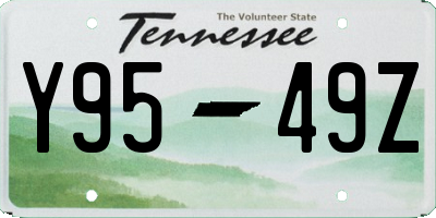 TN license plate Y9549Z