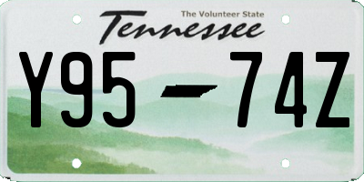 TN license plate Y9574Z