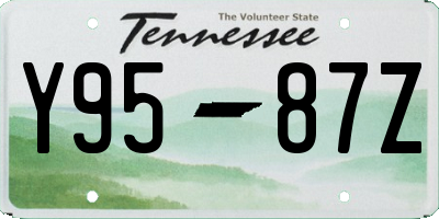 TN license plate Y9587Z