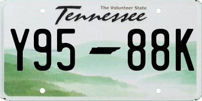 TN license plate Y9588K
