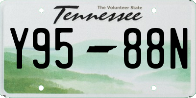 TN license plate Y9588N