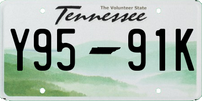 TN license plate Y9591K