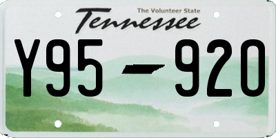 TN license plate Y9592O
