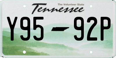 TN license plate Y9592P