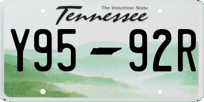 TN license plate Y9592R