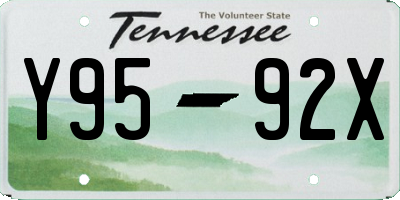 TN license plate Y9592X