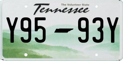 TN license plate Y9593Y