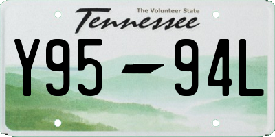 TN license plate Y9594L