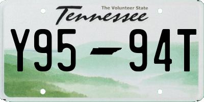 TN license plate Y9594T