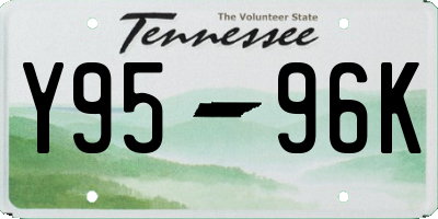 TN license plate Y9596K
