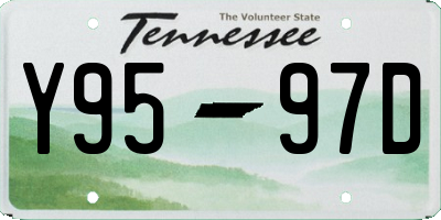 TN license plate Y9597D