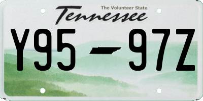 TN license plate Y9597Z