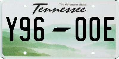 TN license plate Y9600E