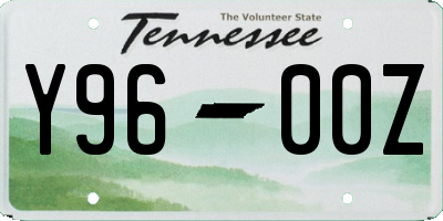 TN license plate Y9600Z