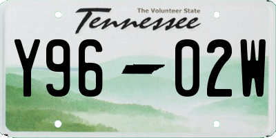 TN license plate Y9602W