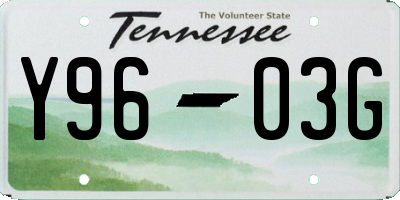 TN license plate Y9603G