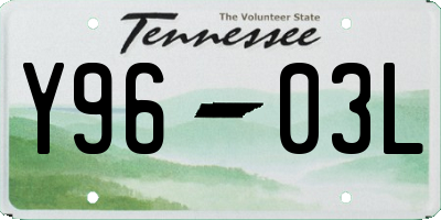TN license plate Y9603L
