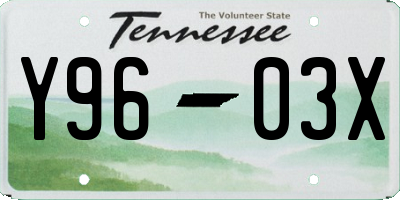 TN license plate Y9603X