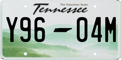 TN license plate Y9604M