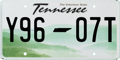 TN license plate Y9607T