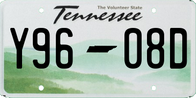 TN license plate Y9608D