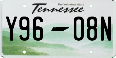 TN license plate Y9608N