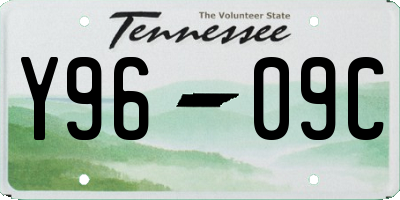 TN license plate Y9609C