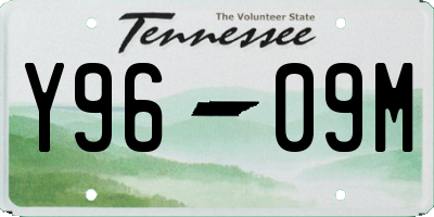 TN license plate Y9609M