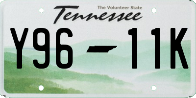 TN license plate Y9611K
