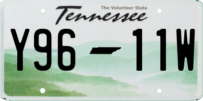 TN license plate Y9611W