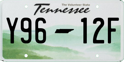 TN license plate Y9612F