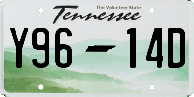 TN license plate Y9614D