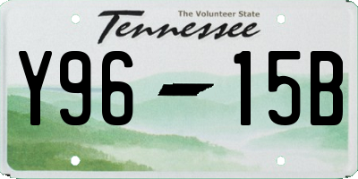 TN license plate Y9615B