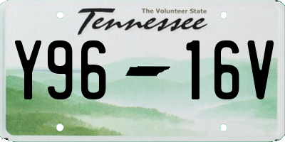 TN license plate Y9616V