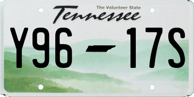 TN license plate Y9617S