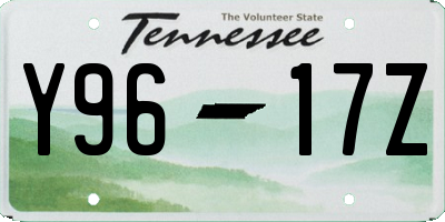TN license plate Y9617Z