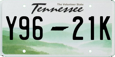 TN license plate Y9621K