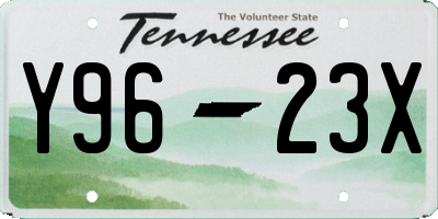 TN license plate Y9623X