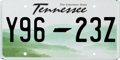 TN license plate Y9623Z