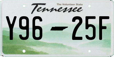 TN license plate Y9625F