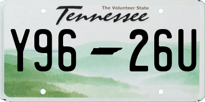 TN license plate Y9626U