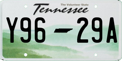 TN license plate Y9629A
